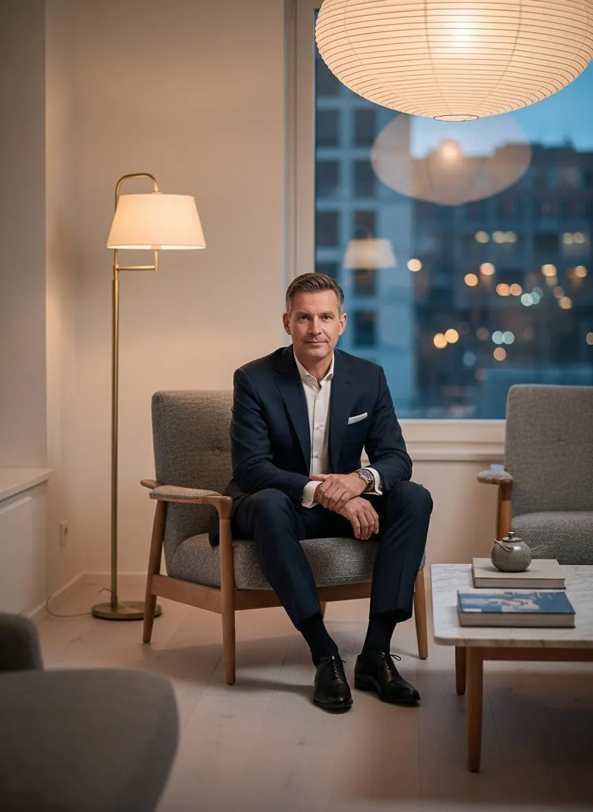 Sophisticated sugar daddy in premium Scandinavian setting